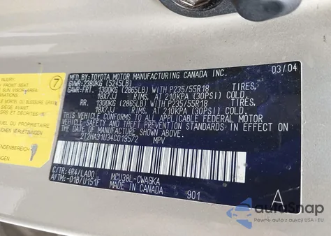 2004 Lexus Rx 330 from USA, damaged, VIN 2T2HA31U34C019572